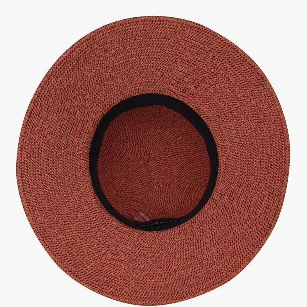 Betmar Gossamer Packable Straw Sun Hat, Tropical Multi (Coral/Purple/Yellow) NWT - Picture 4 of 13
